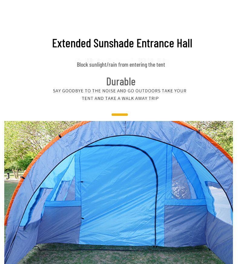 8-Person Large Tunnel Tent: Waterproof Sunshade for Camping
