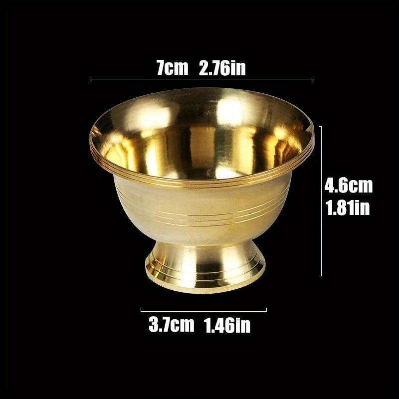 Pure Copper Drinking Bowl Brass Small Auspicious Tibetan Holy Creative Water Cup Tea  Golden Home's Gift Decorative Buddhist