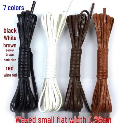 Schwarze flache gewachste Lederschnürsenkel, 0,28 cm breit, ideal für Stiefel & High-Tops