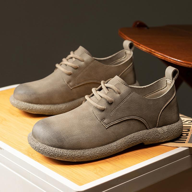 Autumn Men's Shoes, Niche, High-end, Retro Style, Casual, Soft Soled, Men's Leather Shoes