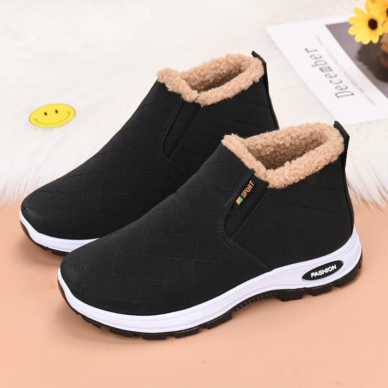 

New Cotton Shoes for Women Plus Velvet Warm Short Boots PU Upper Casual Cotton Boots Snow Boots for Women 36
