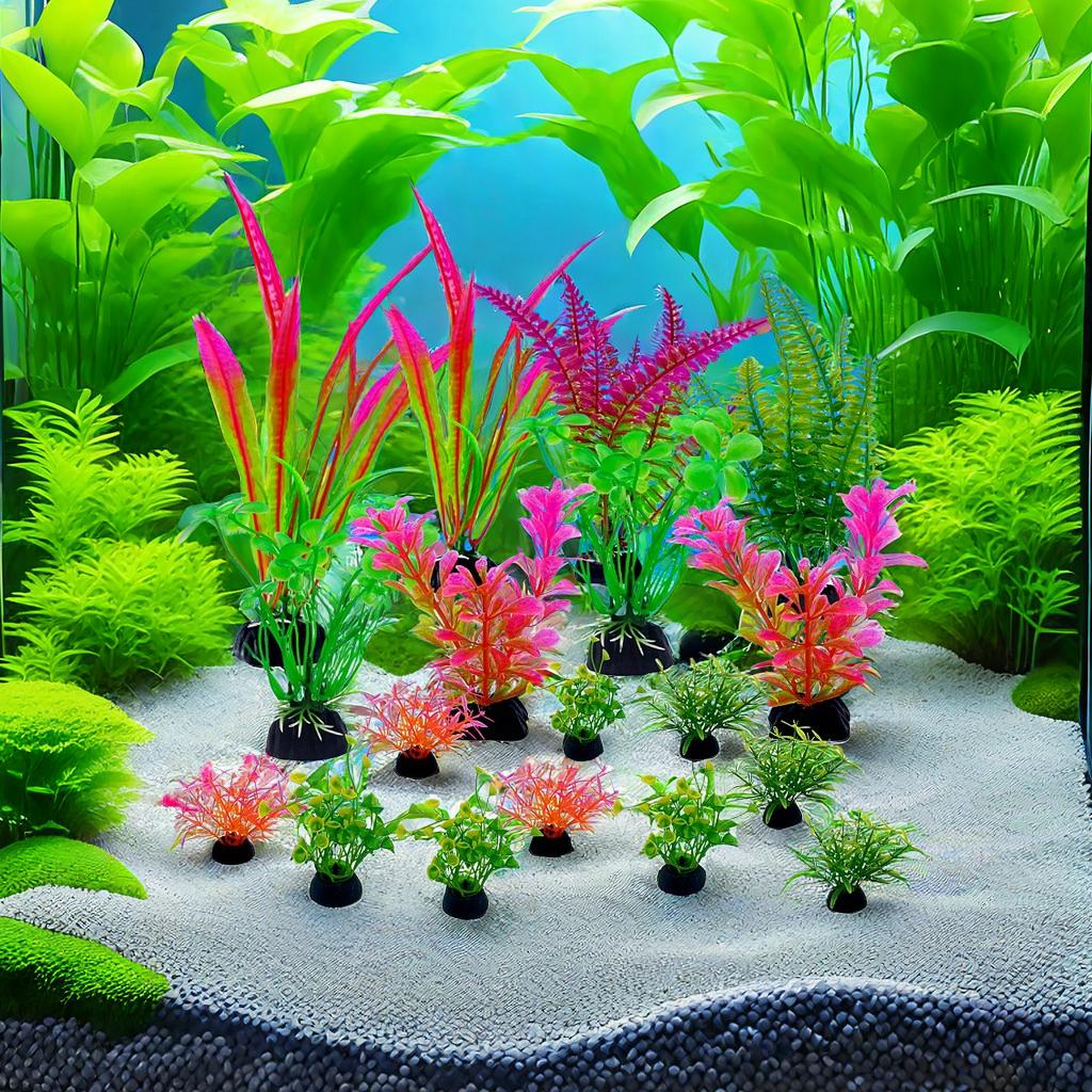 18 Stück Aquarium Simulation Pflanze Aquarium Künstliche Dekor Pflanzen Ornament Wassergras Fischschale Kunststoff Dekoration