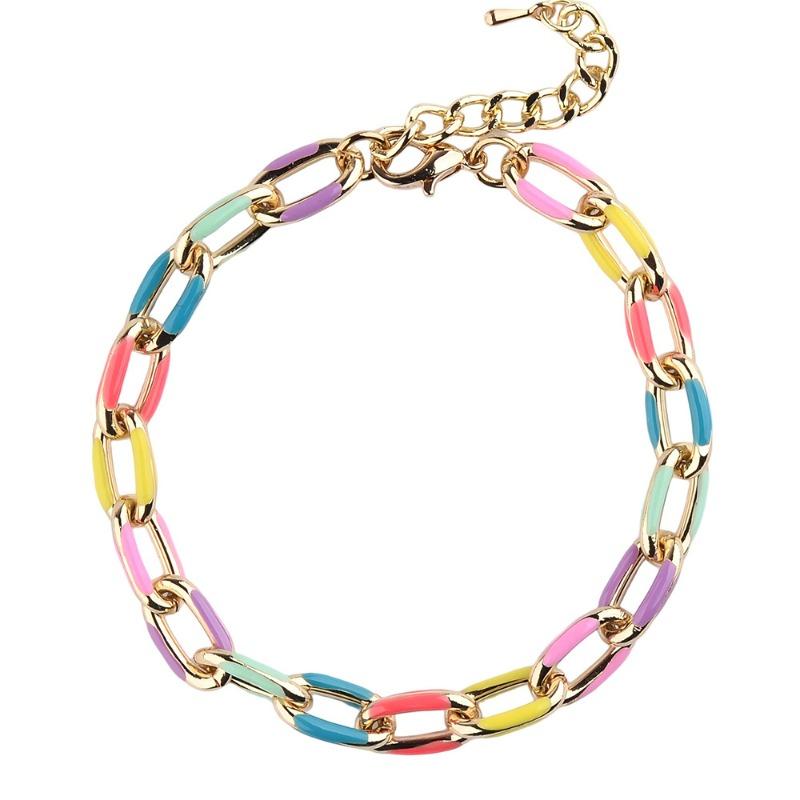 Necklace: Punk Minimalist European & American Sweet & Cool Colorful Enamel Clavicle Chain