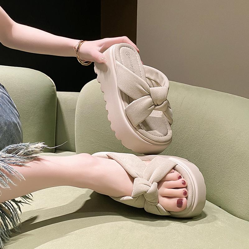 Fashion 7CM Casual Wedge Slippers for Women Summer Non Slip Platform Sandals Woman Open Toe Comfortable Female Chunky Beach Slippers