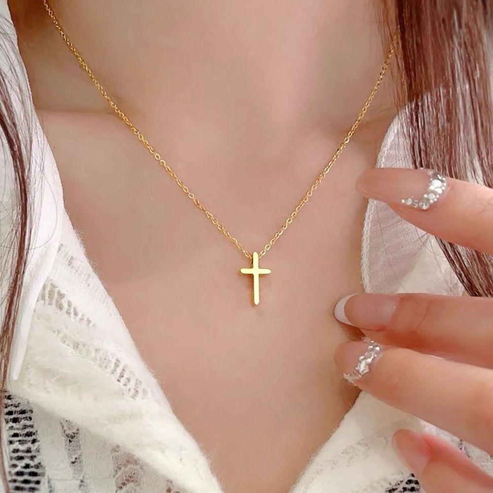 Titanium Steel Clavicle Necklace Non-Fading Pendant Clavicle Chain Fashion Necklace  Women