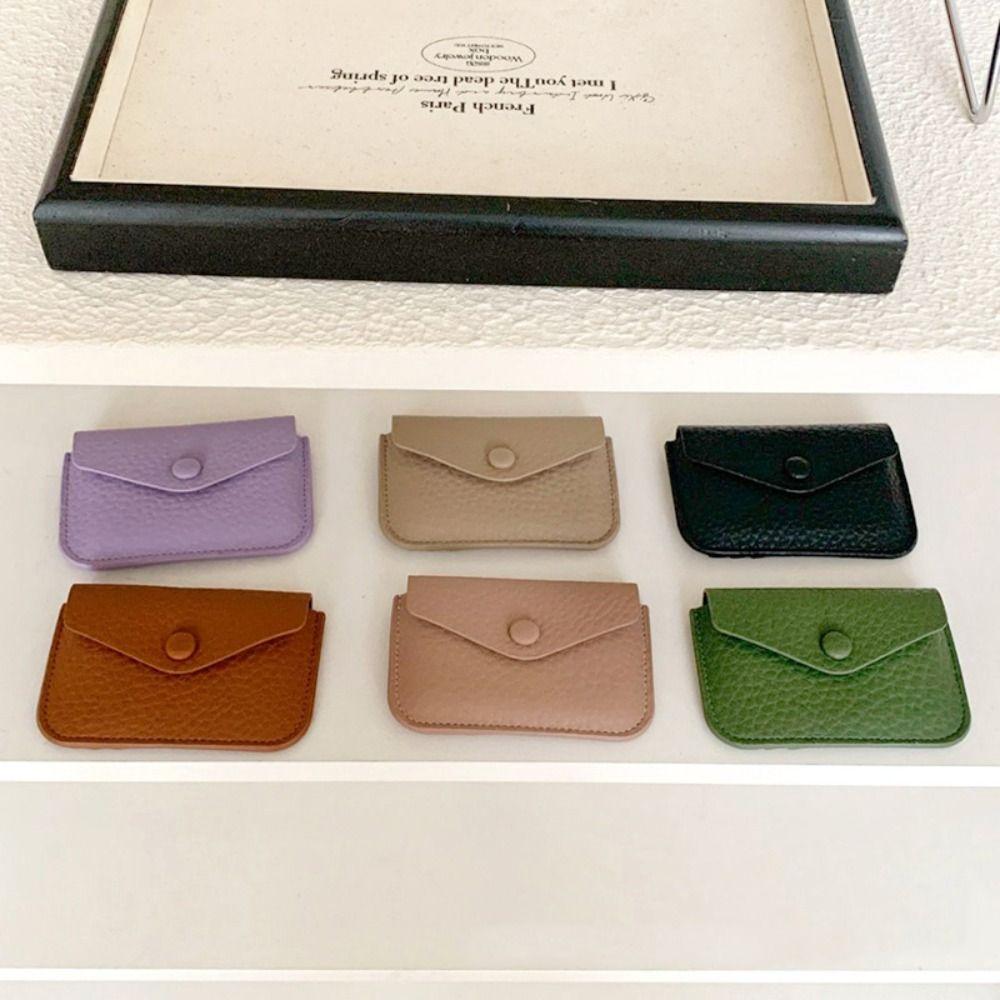 Card Bag Lichee Pattern Wallets Korean Style Envelope Change Bag Fashion Short Clutch Bag  Women
