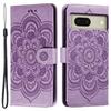 For Google Pixel 8 Case PU Leather Mandala Imprinted Design Wallet Phone Cover