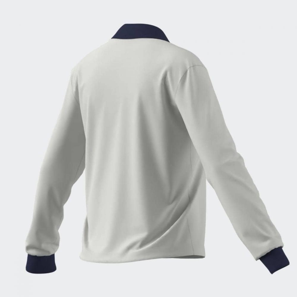 adidas Regular Fit V Neck Ls White Kc9319
