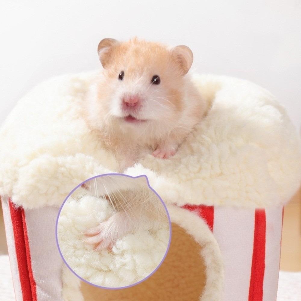 Tree Stump Cute Hamster Cotton House Thickened Comfortable Rat Sleepping Bed Soft Plush Hamster House Cave Golden Hamster