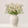 European White Rose Ikebana Vase: Simple Ceramic for Living Room, Dining Table, Dried or Fresh Flowers, and Hydroponic Decor