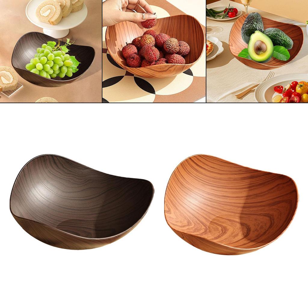 Imitation Wood Dried Fruit Dish,Irregular Triangle Fruit Tray,Candy Snack Tray for Bread,Fruits,Snack, Desserts Living Room