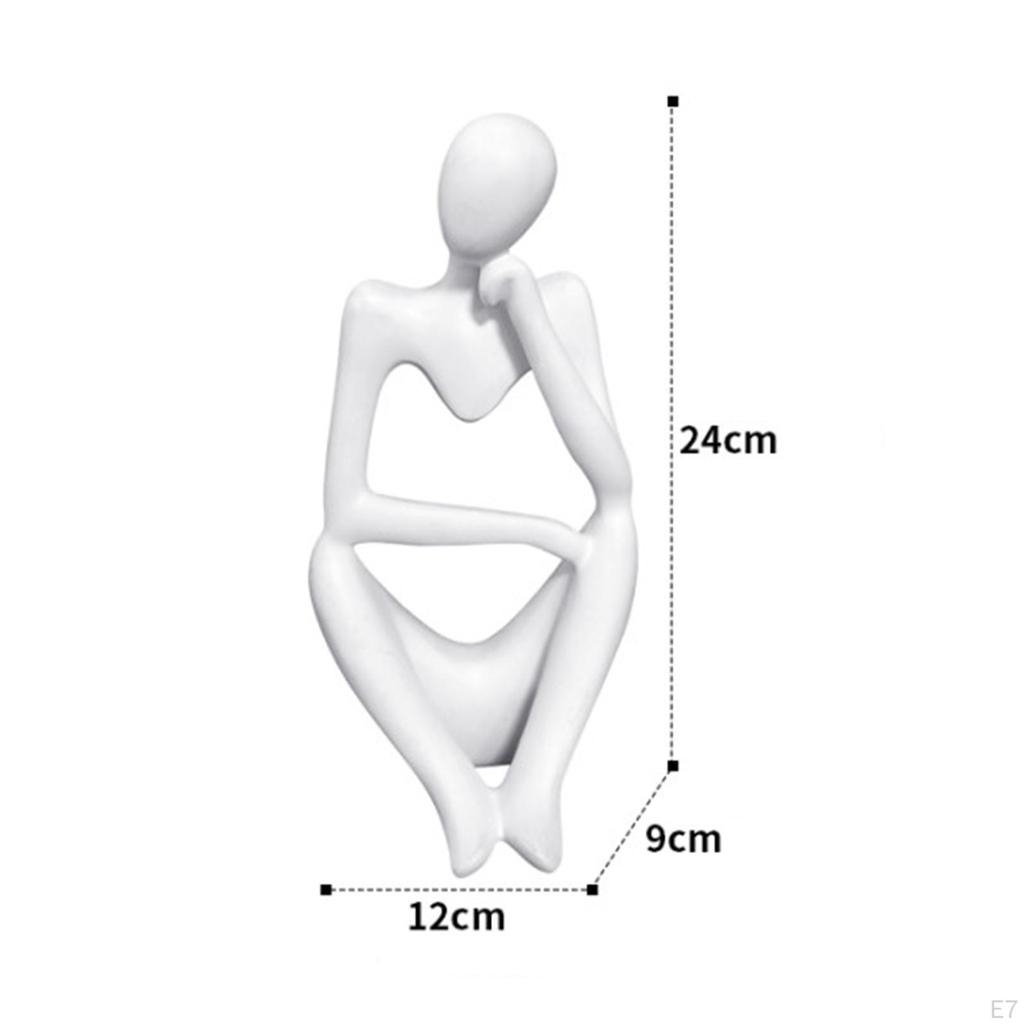 Abstract Thinker Carved , White Large Modern Artwork Elegant Artistic Figurine Statue Crafts for