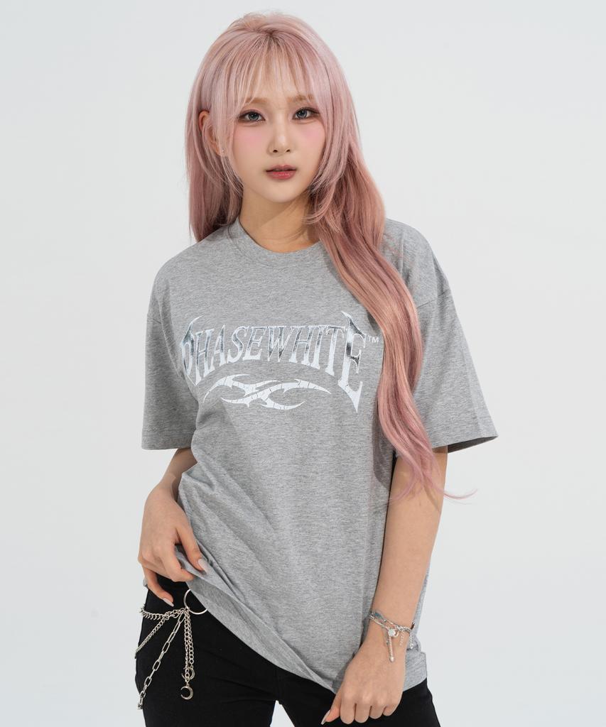 Peijeuhwaiteu [Phase_2] Vintage Chrome Logo Tee_Melange / 8802026-St02