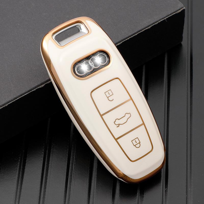 

Модный чехол для дистанционного ключа из ТПУ для A6 A7 A8 E-tron C8 D5 Q7 Q8 2018 2019, защитный держатель, аксессуары для брелоков белый