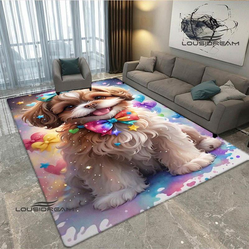 3D Süßer Hund Aufdruck Teppich Küchenmatten Rutschfester Teppich Außen Teppiche Läufer Schlafzimmer Dekoration Rosa Zimmer Dekoration Geburtstagsgeschenk