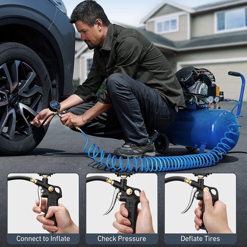 Compressor Accessories Digital Tire Pressure Gauge 250 PSI Air Chuck Digital Tire Tester  SUV