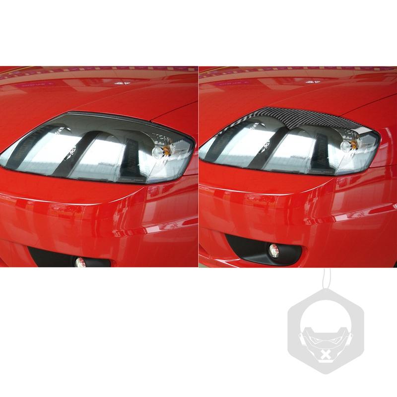 For Hyundai Rohens Coupe 2003-06 Carbon Fiber Front Headlight Eyelid Eyebrow Cover Decorative Car Decorative Accessories Sticker