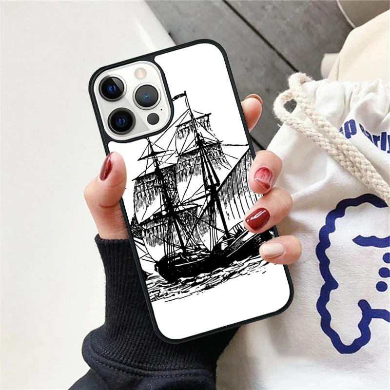 Sailing Pirate Ship Phone Case Cover For iPhone 17 Air 12 Plus Max for iPhone 17 Air 15 16 11 13 14 Pro Max Fundas