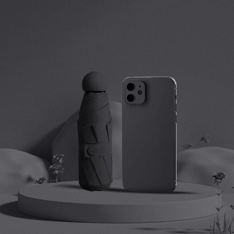 Outdoor Folding Five Fold Umbrella, Weather Resistant Mini Sun Protection Umbrella, Portable Pocket Umbrella