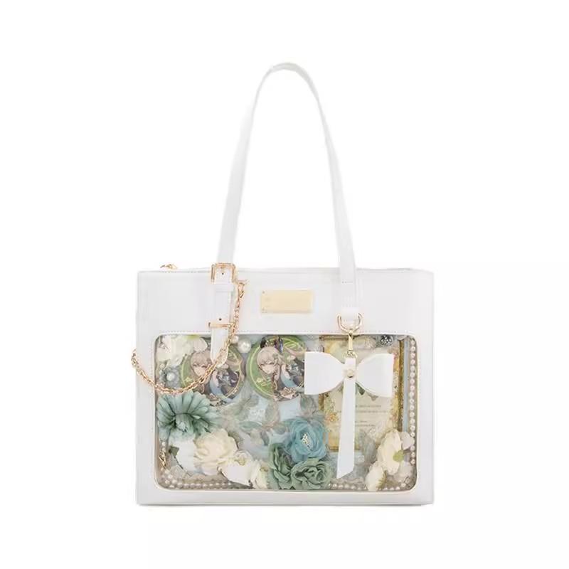 Bow Large Capacity Shoulder Girl Versatile Transparent Bag Sweet