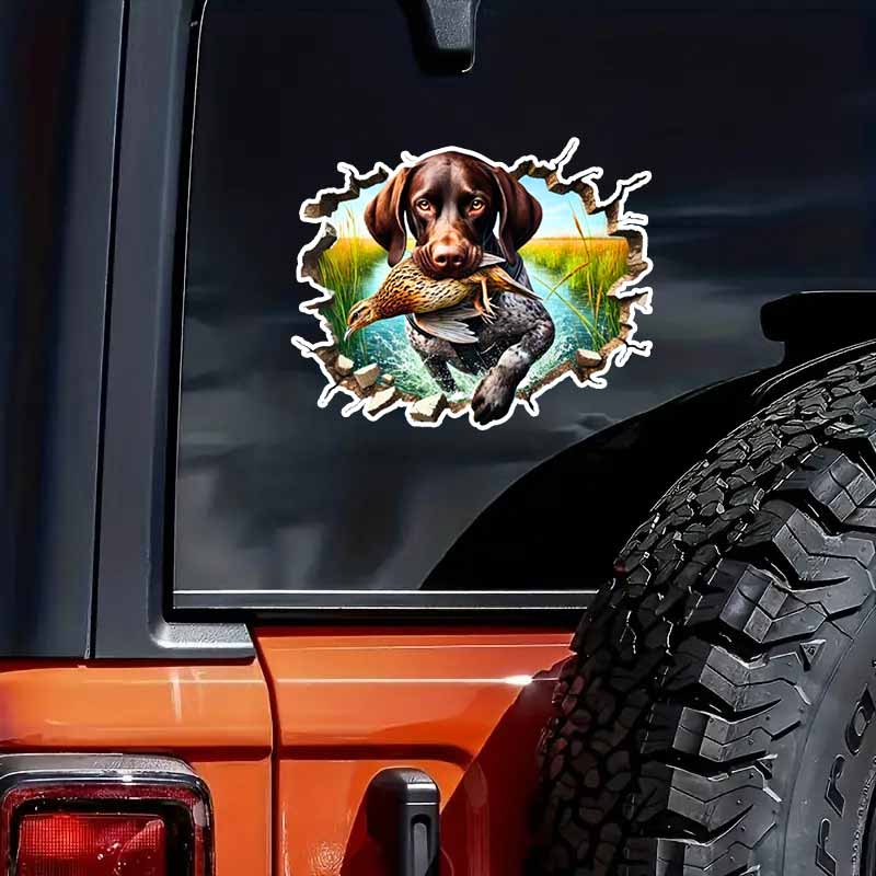 Cartoon Dog Hole Waterproof Sticker for Car Windows And Bumpers Rear Window And Carriage Cartoon Animal Decal HE111