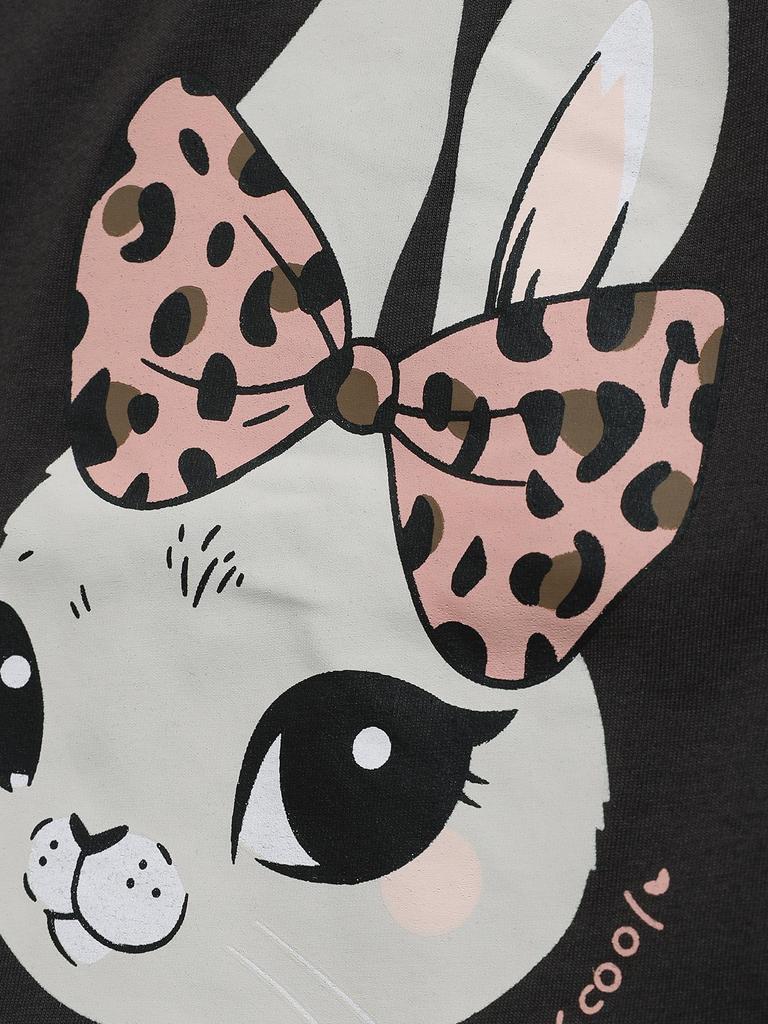 Autumn/Winter Girls' Long-Sleeve Cartoon Rabbit T-Shirt - Casual European & American Style