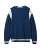 Nodu Varsity Two-Way Zip-Up Knit [Blue]
