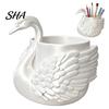 Back To School Gift for Students Elegant Swan Pen Holder, Durable PLA Pencil Organizer, Decorative Large Vanity Organizer Capacity Container