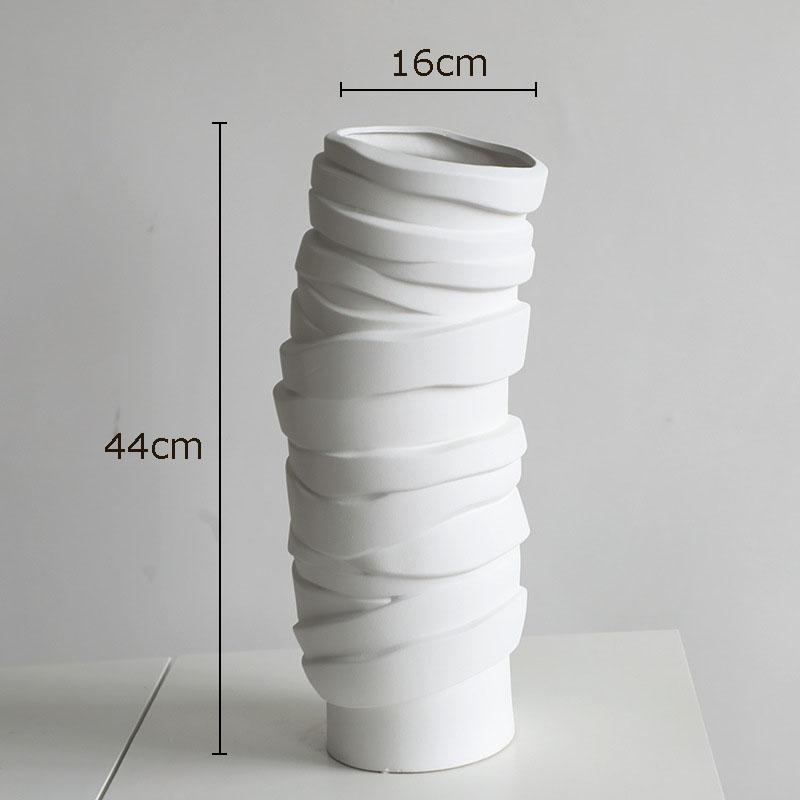 Minimalism Twisted Bandage Ceramic Vase Desk Decoration Floral Vases Porcelain Flowers Pots Flower Arrangement Modern Home Decor