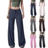 Women's Fashion Casual Pajama Pants Wide Leg Yoga Pants Drawstring Lightweight Comfortable Stretch Color Sports Pants