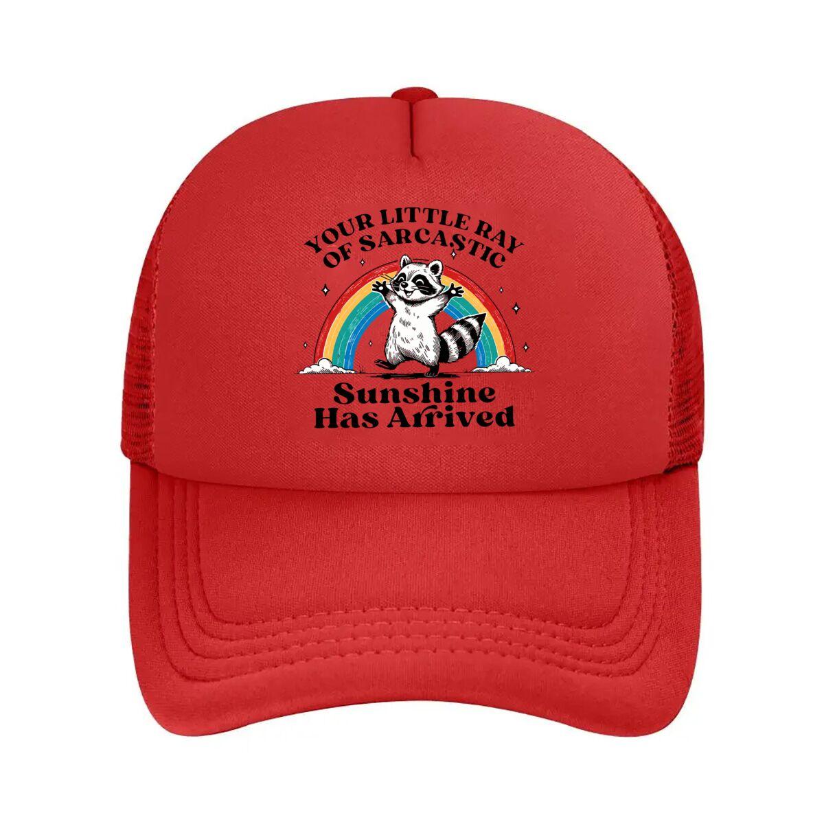 Sarcastic Sunshine Raccoon Casual  Mesh Baseball Cap Hip Hop Adjustable