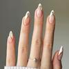 Almond Gold Slanted Edge Press-On Fake French Nails