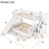 Stable Base Bunk Bed with Drawers Ladder Slide Storage Shelves Wood Frame Family Loft Bed Bedroom