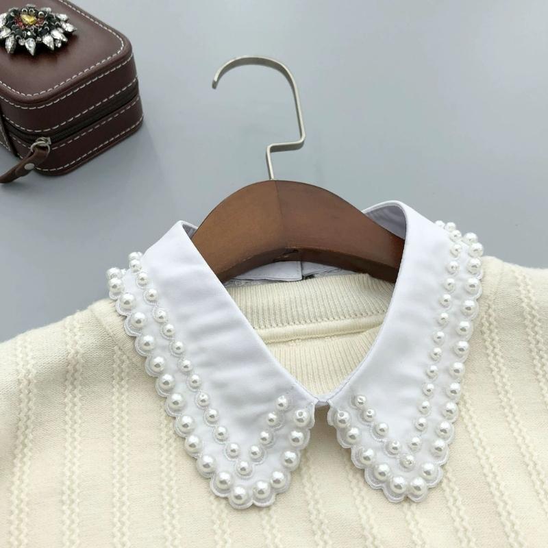 Detachable Lapel Collar False Elaborate Girls Collar Accessory Jeweled Collar Rocker Art Decorative False Shawl