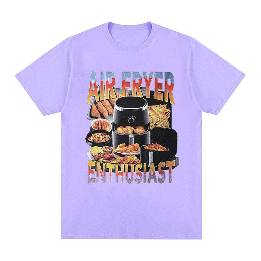 Nadšenec do horkovzdušné fritézy Vtipná trička pro milovníky vaření Pánská Dámská letní trička s krátkým rukávem s kulatým výstřihem módní Vysoce kvalitní bavlněné tričko