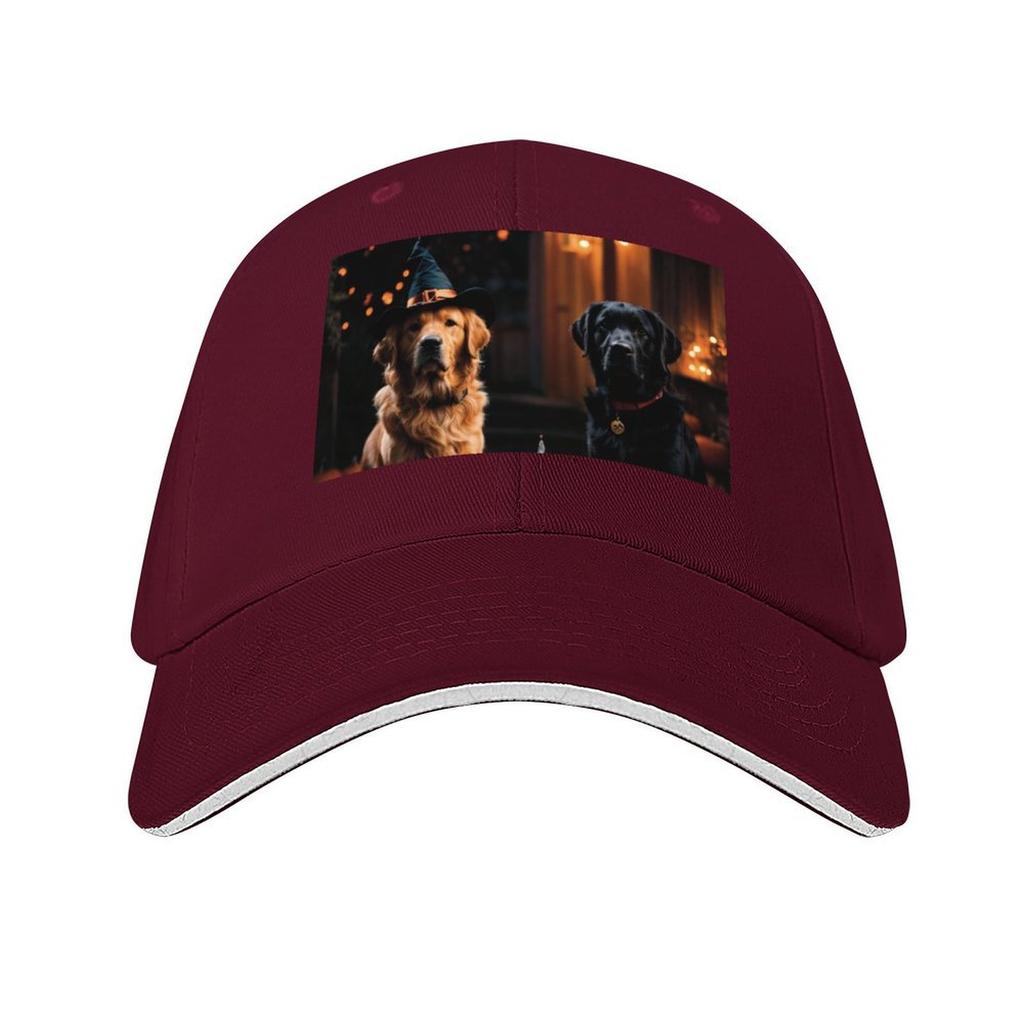 Halloween Dogs Golden Retriever and Black Labrador Baseball Cap Custom Cap Hat Man For The Sun Big Size Hat Mens Caps Womens