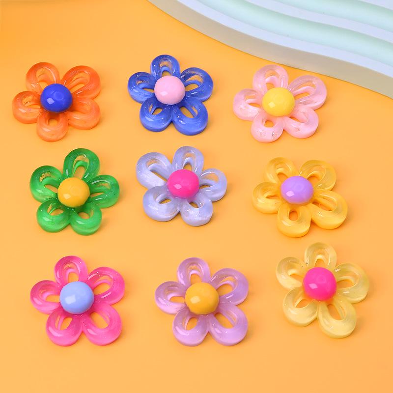 Hollow Flower Resin DIY Hair Clips, Refrigerator Magnets, and Hair Ties Accessories.