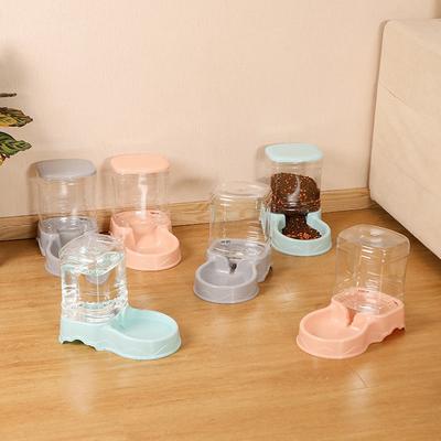 Pet Automatic Feeder Cat Drinking Water Bowl Cat Bowl Dog Bowl 3.8L Large Capacity Combination Grain Storage Barrel Pet Supplies