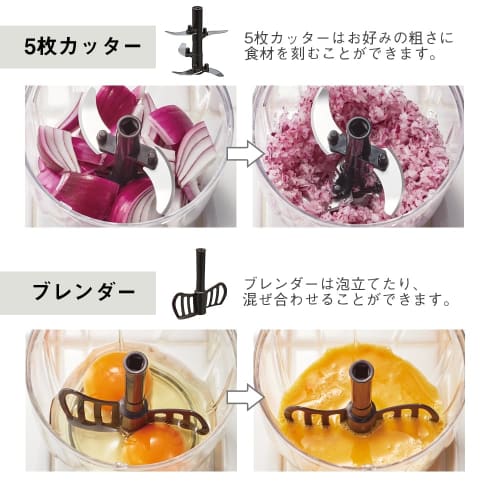 Toffy Multi-Handy Chopper K-HC7, No Power Supply Required, 7-Way Manual Operation, Mincing, Blending, Slicing, Thin Slicing, Julienne Slicing, Grating