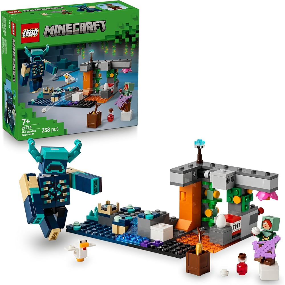 LEGO Minecraft Warden Toy Building Block Set for Kids Ages 7-9, Compatible with Minecraft Games, Fun Gift for Boys and Girls