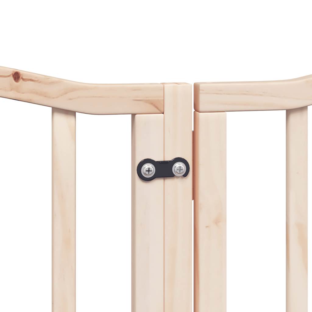 6 Piece Foldable Dog Gate with Door 300 cm Poplar Wood