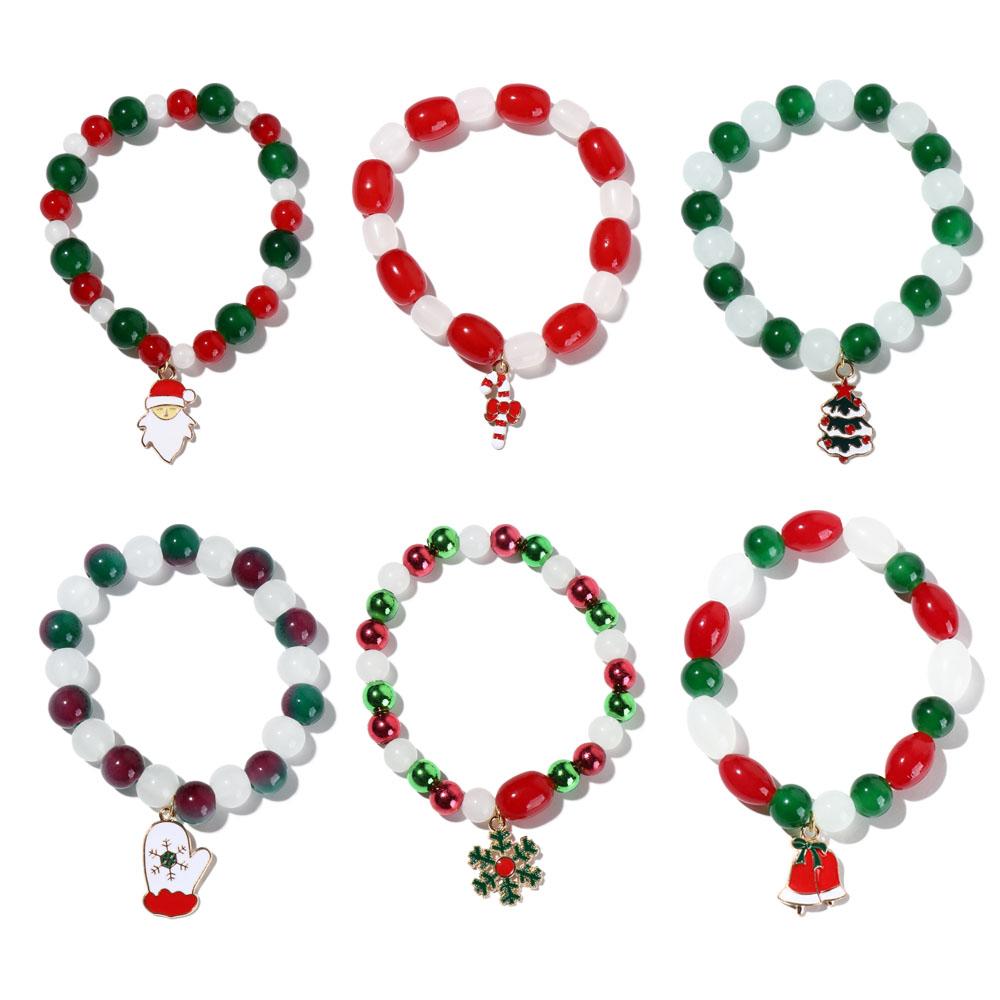 Snowflake Candy Cane Xmas Bracelet Father Christmas Santa Claus Hand Chain  Xmas