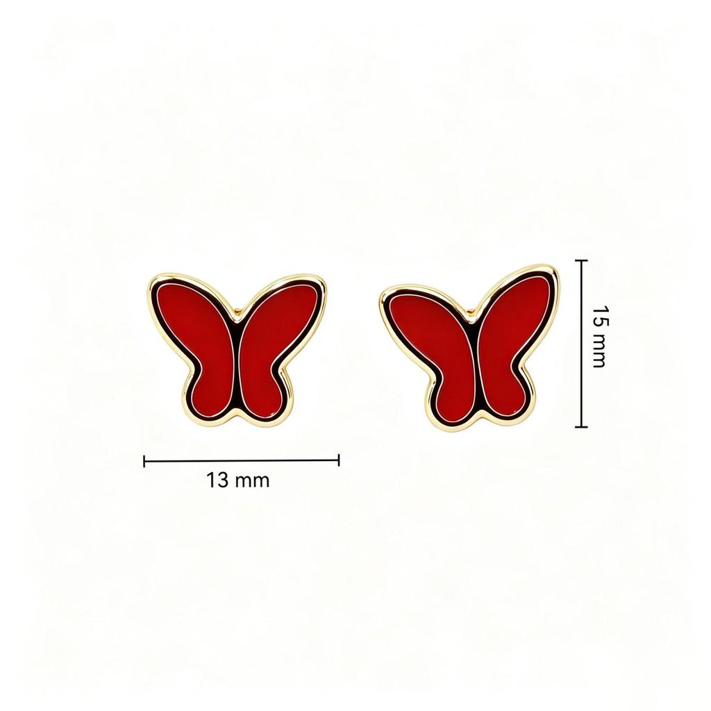 Large Stainless Steel Butterfly Earrings - Drip Oil Style, Fashionable & Creative Ear Studs for Daily Wear