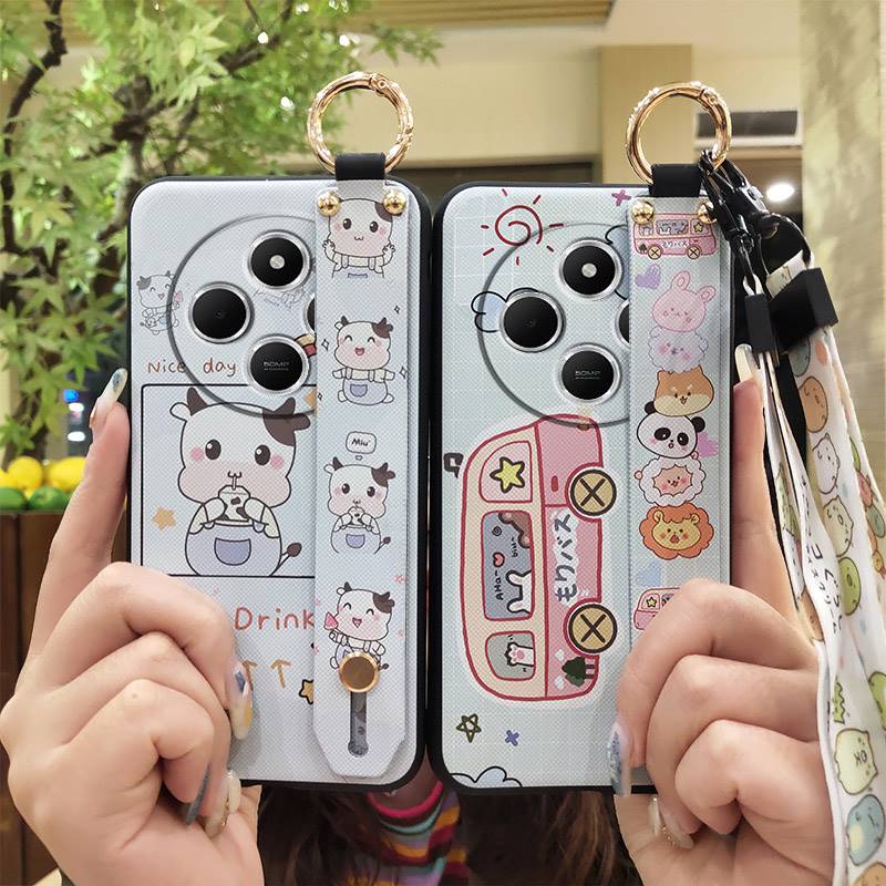 Soft Case Wristband Phone Case For Redmi 14C 4G/14R 5G/A3 Pro 4G/POCO C75 Protective Shockproof Cartoon Waterproof Cute