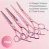 Fenice Professional 6.5/7 Ίντσες JP440C Μακαρόν Πολύχρωμο Ευθεία Κοπής Καμπυλωτό Αραιώματος Ψαλίδι 4 τεμ. Σετ Ψαλίδια Καλλωπισμού Κατοικίδιων