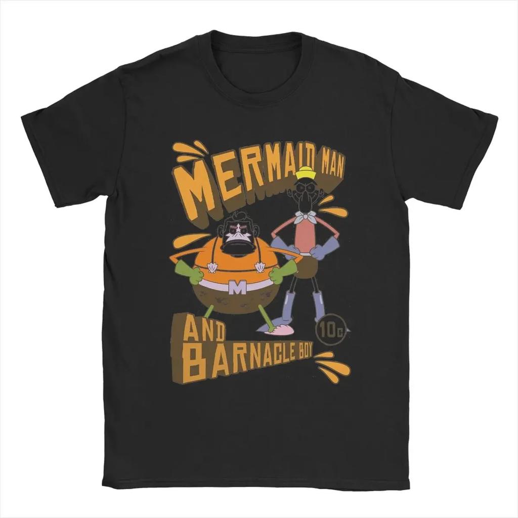 SpongebobedMan And Barnacle Boy T Shirt 100% Cotton Clothing Hipster Short Sleeve Crewneck Tees Classic T-Shirt