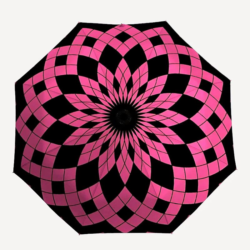 1pc Optical IllusionAutomatic Open/close Folding Umbrella, Compact Portable Travel Umbrella, Perfect Birthday/Holiday, Cute Umbrella y053