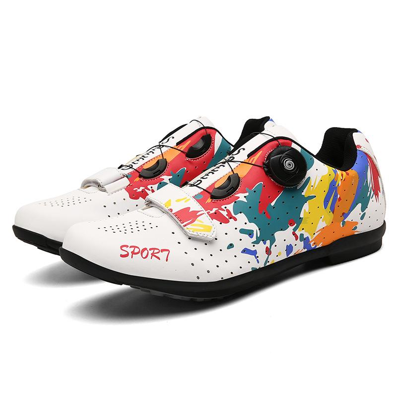 Foreign Trade Mountain Men's and Women's New Leisure Breathable Road Bicycle Lock Shoes Rubber Hard Sole Spinning Cycling Shoes