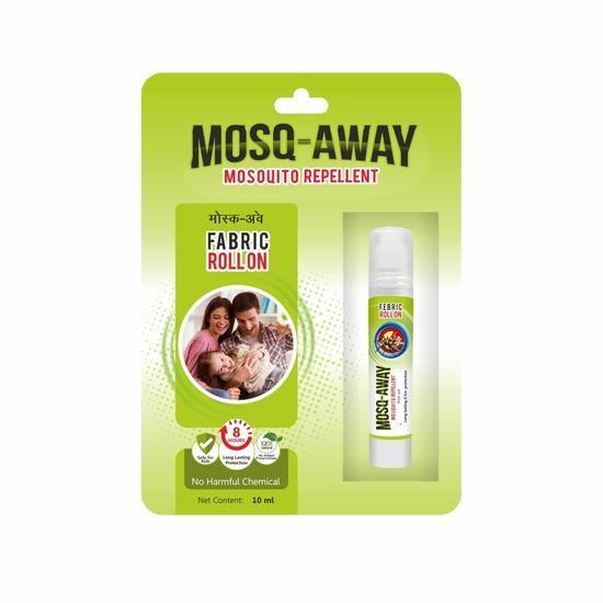 Leeford Mosq Away 100% Natural Mosquito Repellent Fabric Roll-On Combo Pack of 3 (10ml Each) -Natural Ingredients | 8 Hours Long-Lasting Protection