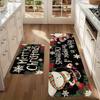 Christmas Christmas Tree Crystal Velvet Two-Piece Set Kitchen Floor Mats Durable Entry Hall Door Mat Home Decoration